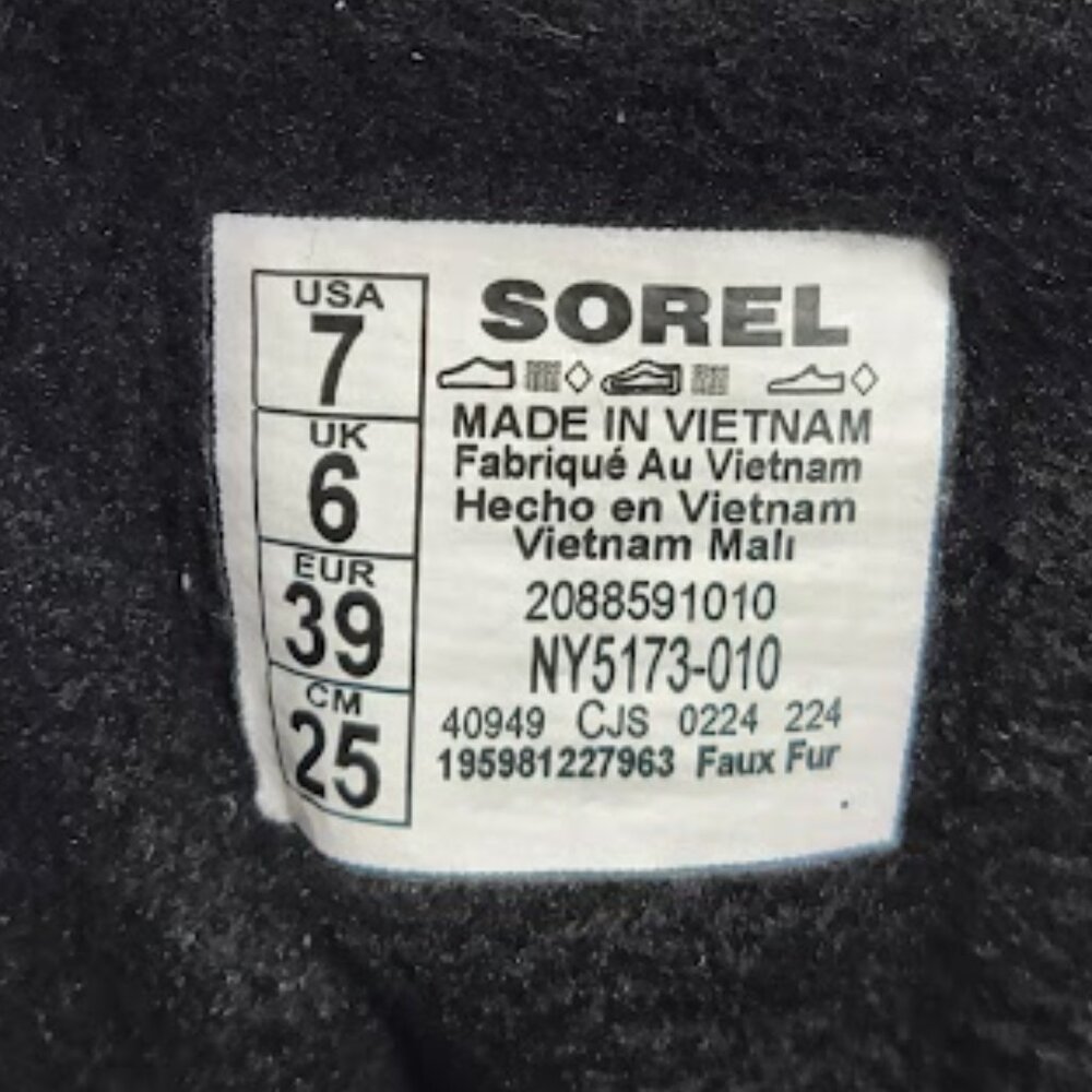 SOREL WOMEN'S  Whitney II Short Lace Waterproof Boots black Size 7 EUC - Picture 9 of 9